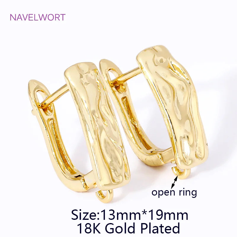 2/4Pcs 18K Gold Plated Shvenzy Earring Fixtures Brass Earwires,Fasteners For Earrings, For DIY Earring Jewelry Making Findings