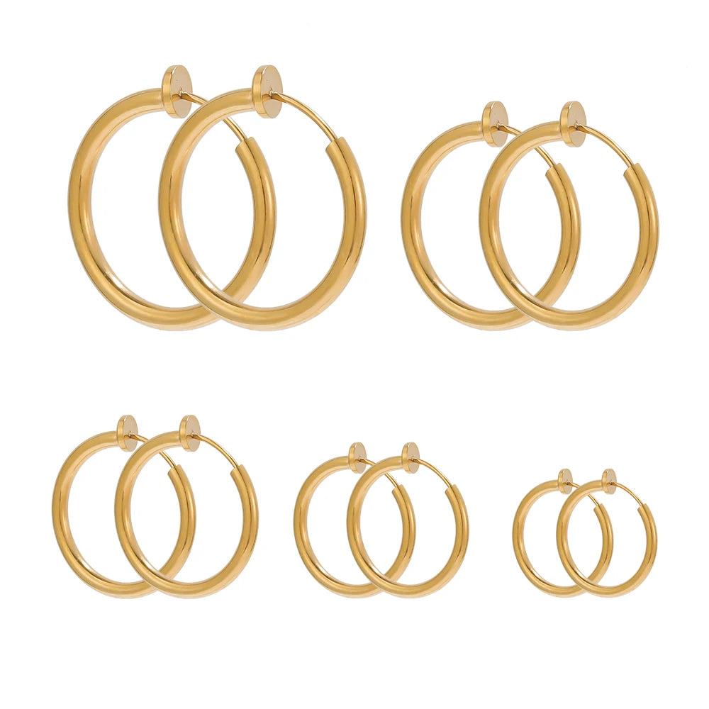 10pcs 304 Stainless Steel 2mm Wire Ear Clips Fake Hoop Earrings for Women Without Ear Holes Clip DIY Jewelry Making Accessories