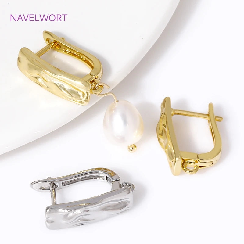 2/4Pcs 18K Gold Plated Shvenzy Earring Fixtures Brass Earwires,Fasteners For Earrings, For DIY Earring Jewelry Making Findings