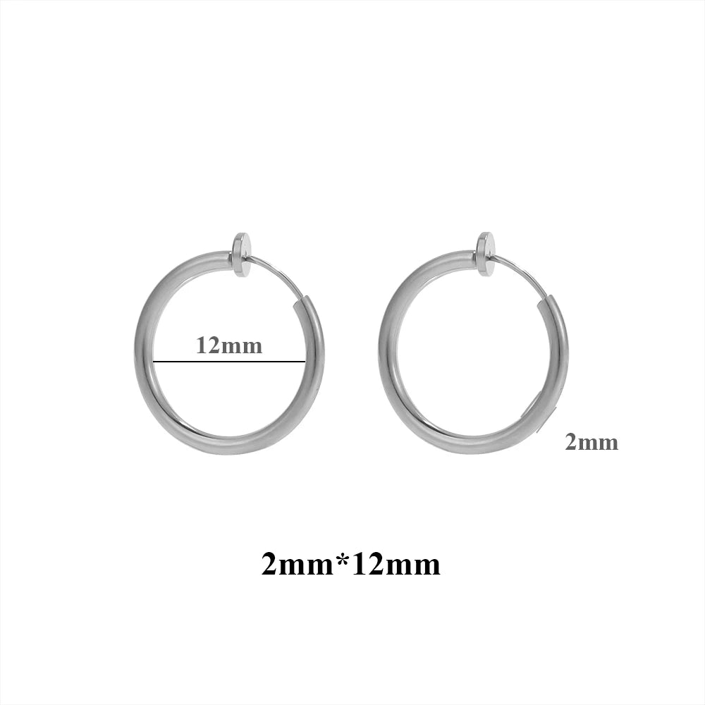 10pcs 304 Stainless Steel 2mm Wire Ear Clips Fake Hoop Earrings for Women Without Ear Holes Clip DIY Jewelry Making Accessories