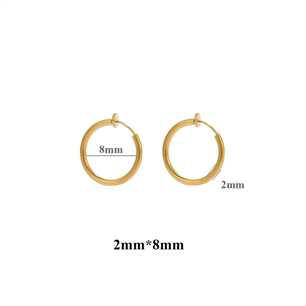 10pcs 304 Stainless Steel 2mm Wire Ear Clips Fake Hoop Earrings for Women Without Ear Holes Clip DIY Jewelry Making Accessories