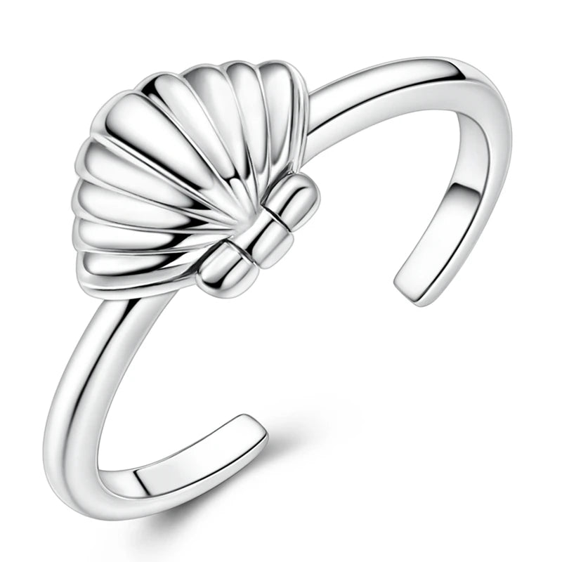 2025 summer new 925 sterling silver Openable Pearl shell rings charms fit diy finger women party travel jewlery gift for girl