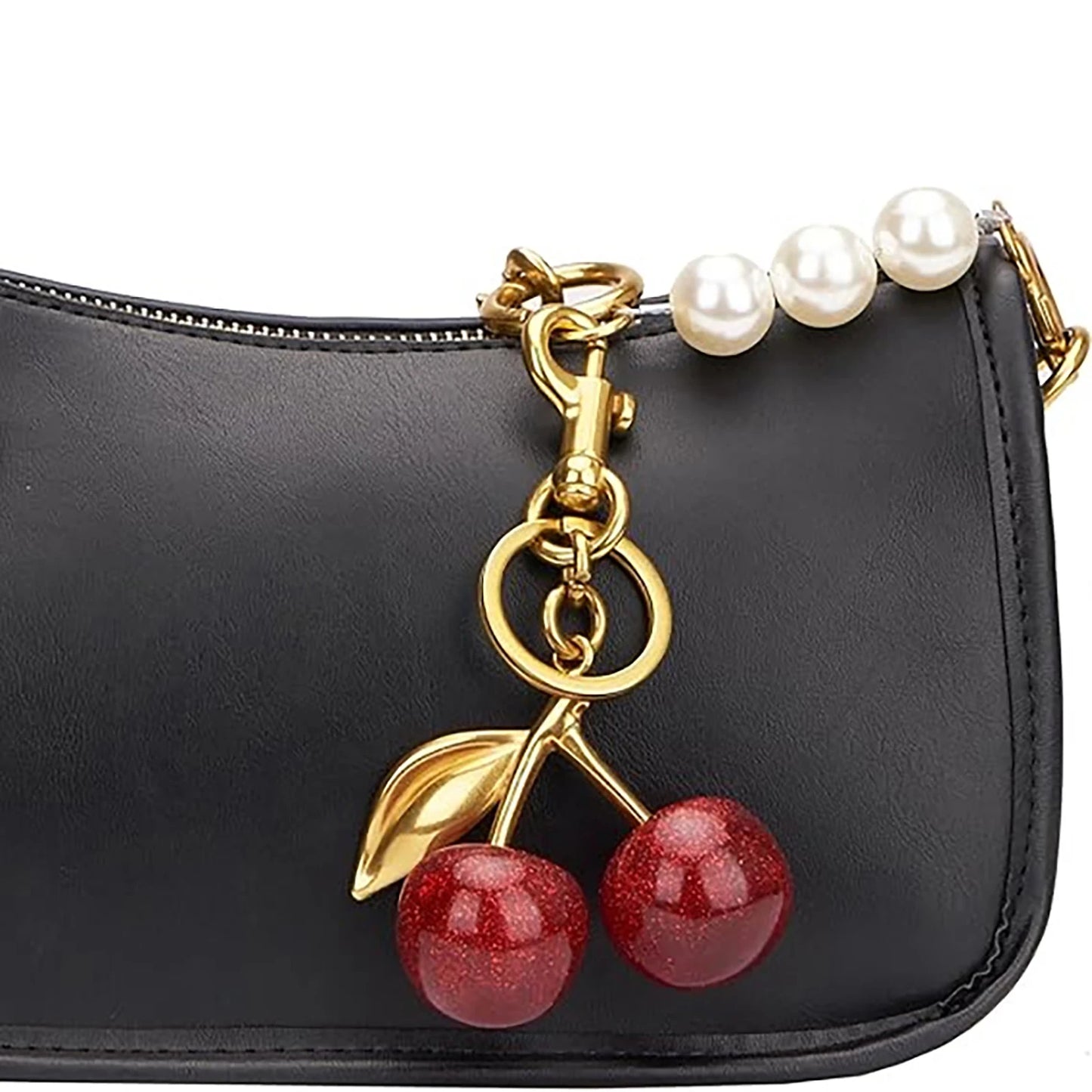 Fashion Delicious Red Cherry Keychain Summer Fruits Cherries Pendant Keyring For Women Men Jewelry Bag Accessories Gift