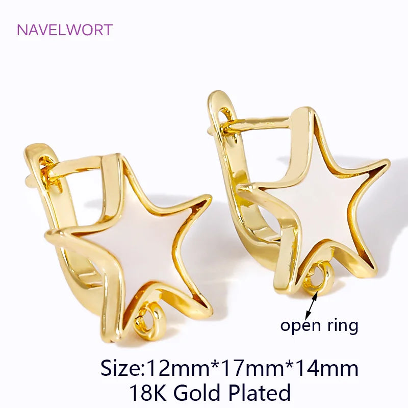 2/4Pcs 18K Gold Plated Shvenzy Earring Fixtures Brass Earwires,Fasteners For Earrings, For DIY Earring Jewelry Making Findings
