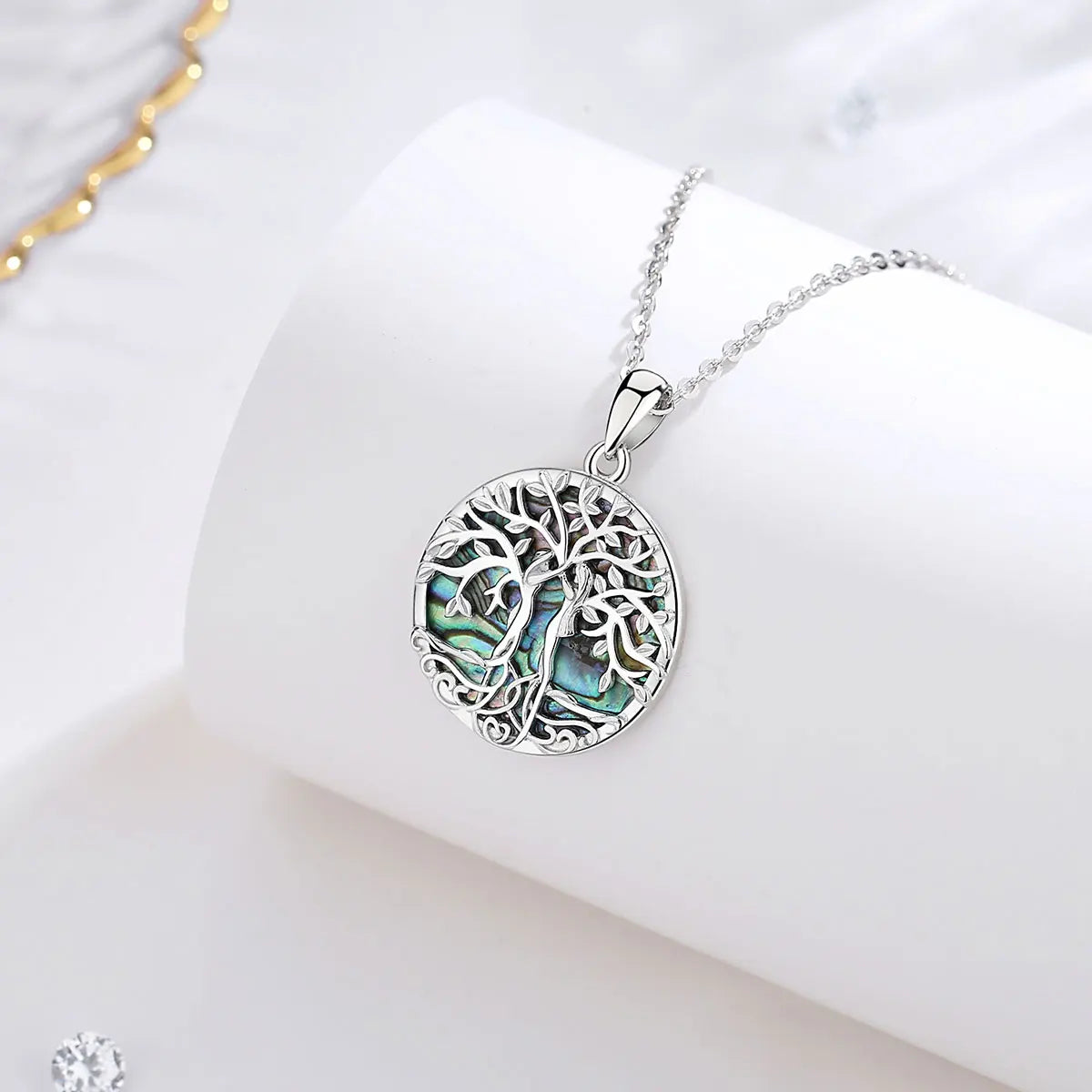 EUDORA 925 Sterling Silver Sisters Tree of Life Necklace Pendant Woman Charm Party Simplicity Jewelry Accessories Gift for women