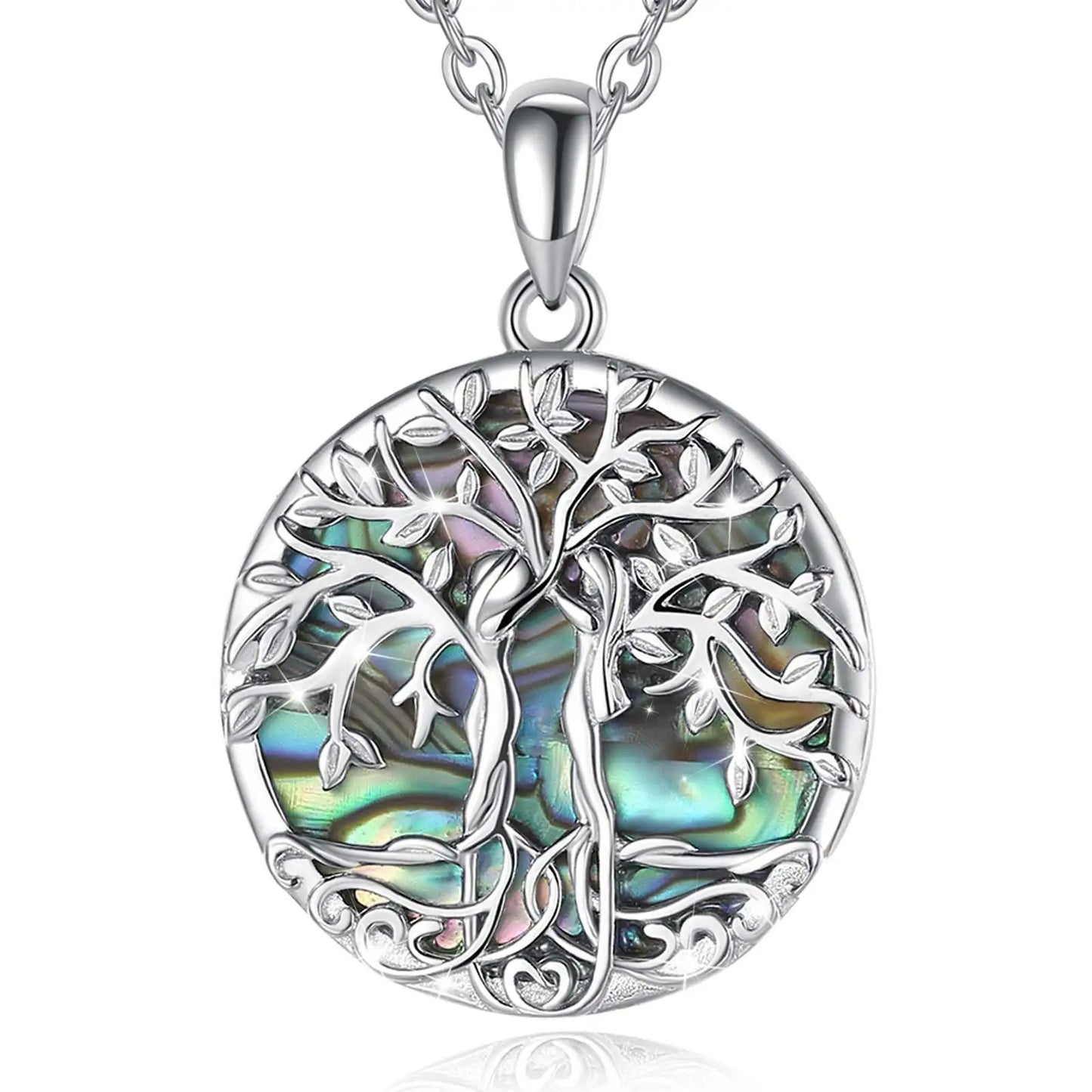 EUDORA 925 Sterling Silver Sisters Tree of Life Necklace Pendant Woman Charm Party Simplicity Jewelry Accessories Gift for women