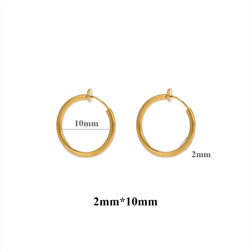 10pcs 304 Stainless Steel 2mm Wire Ear Clips Fake Hoop Earrings for Women Without Ear Holes Clip DIY Jewelry Making Accessories