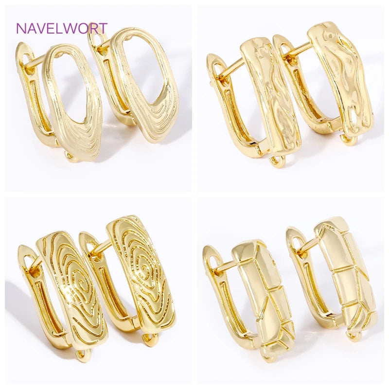 2/4Pcs 18K Gold Plated Shvenzy Earring Fixtures Brass Earwires,Fasteners For Earrings, For DIY Earring Jewelry Making Findings