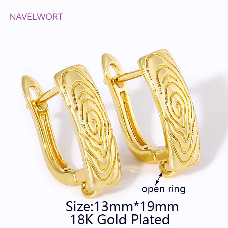 2/4Pcs 18K Gold Plated Shvenzy Earring Fixtures Brass Earwires,Fasteners For Earrings, For DIY Earring Jewelry Making Findings