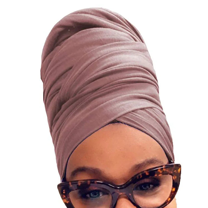 Jilbab 4 piece set Stretch Jersey Turban Head Wrap Urban Hair Wrap Scarf Ultra Soft Extra Long Breathable Lightweight for Women