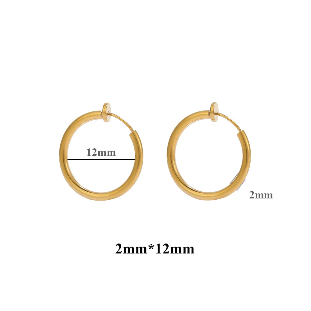 10pcs 304 Stainless Steel 2mm Wire Ear Clips Fake Hoop Earrings for Women Without Ear Holes Clip DIY Jewelry Making Accessories