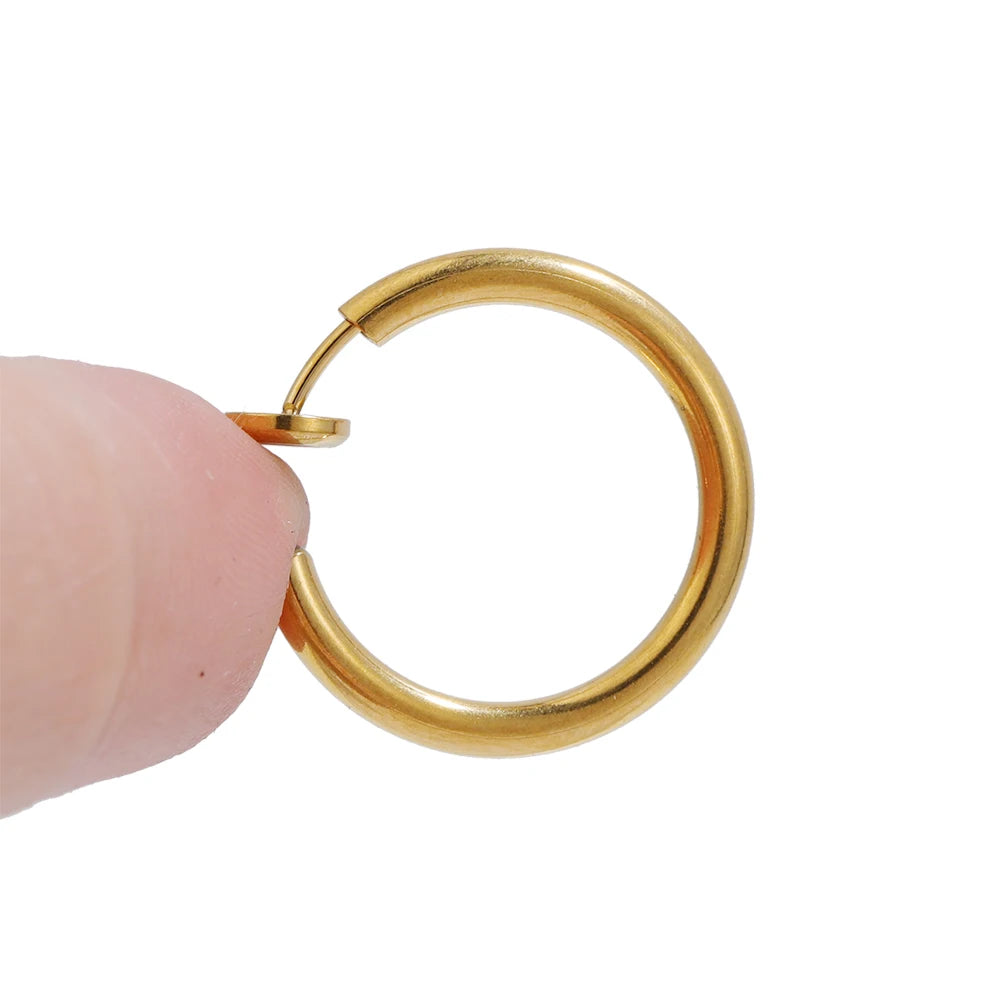 10pcs 304 Stainless Steel 2mm Wire Ear Clips Fake Hoop Earrings for Women Without Ear Holes Clip DIY Jewelry Making Accessories