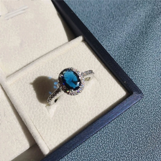 Blue Zirconia Women Jewelry Sets 925 Sterling Silver Wedding Bridal Costume Jewellery Earrings Rings Bracelets Pendant Necklace