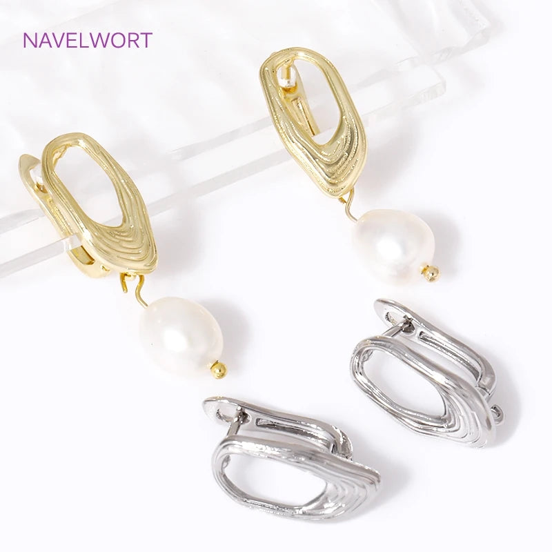 2/4Pcs 18K Gold Plated Shvenzy Earring Fixtures Brass Earwires,Fasteners For Earrings, For DIY Earring Jewelry Making Findings