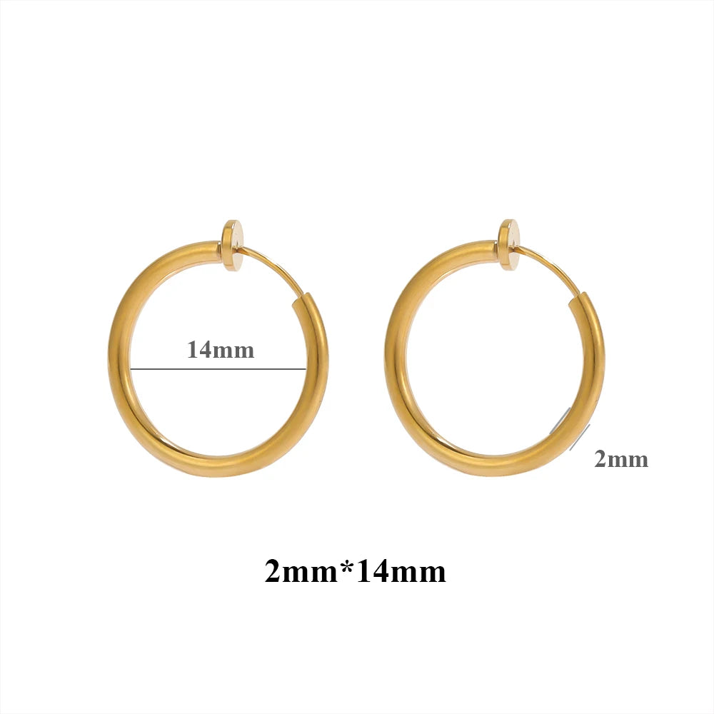 10pcs 304 Stainless Steel 2mm Wire Ear Clips Fake Hoop Earrings for Women Without Ear Holes Clip DIY Jewelry Making Accessories