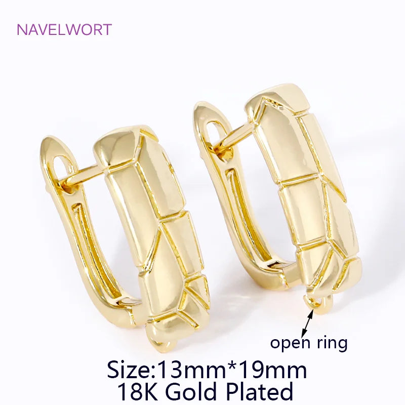 2/4Pcs 18K Gold Plated Shvenzy Earring Fixtures Brass Earwires,Fasteners For Earrings, For DIY Earring Jewelry Making Findings