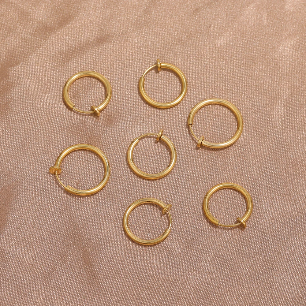 10pcs 304 Stainless Steel 2mm Wire Ear Clips Fake Hoop Earrings for Women Without Ear Holes Clip DIY Jewelry Making Accessories