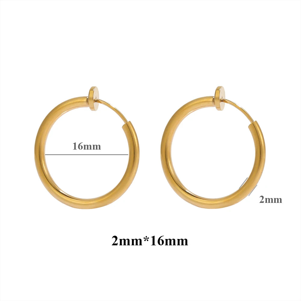 10pcs 304 Stainless Steel 2mm Wire Ear Clips Fake Hoop Earrings for Women Without Ear Holes Clip DIY Jewelry Making Accessories