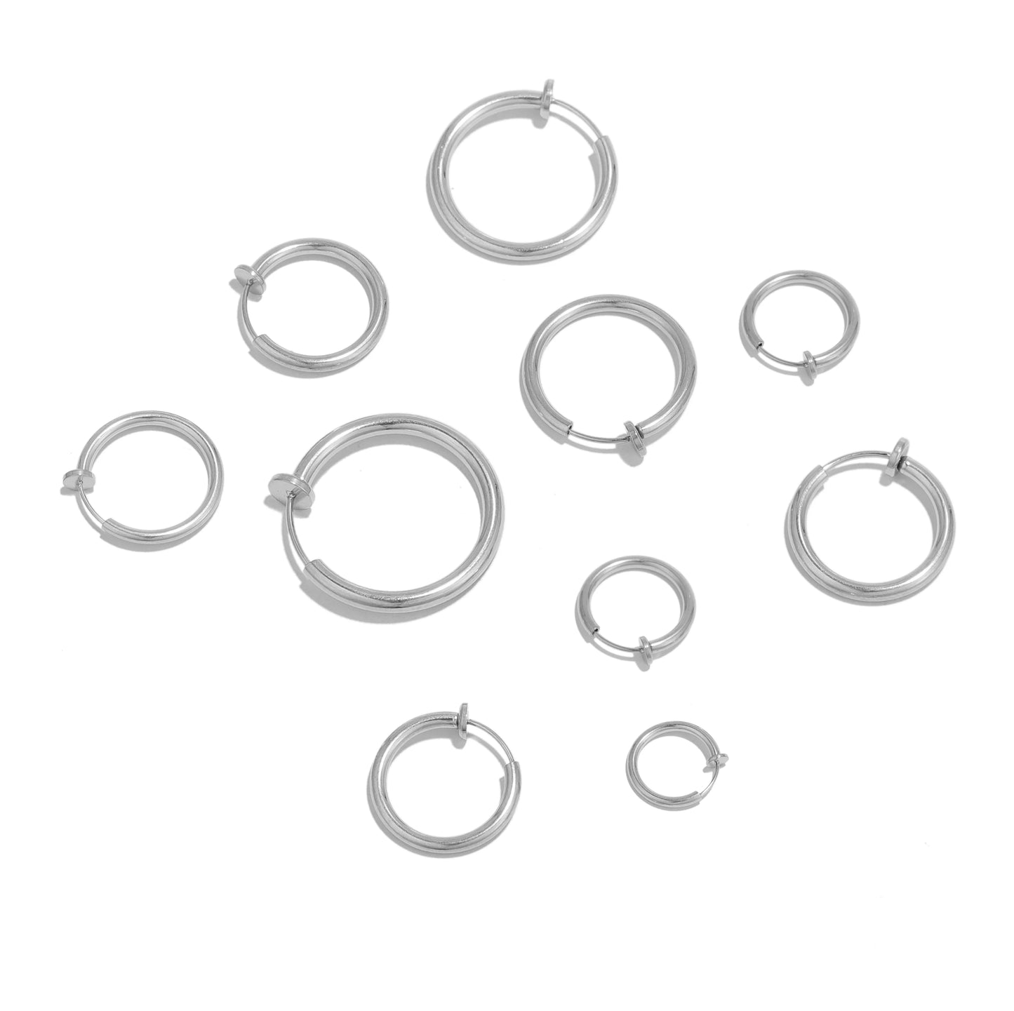 10pcs 304 Stainless Steel 2mm Wire Ear Clips Fake Hoop Earrings for Women Without Ear Holes Clip DIY Jewelry Making Accessories