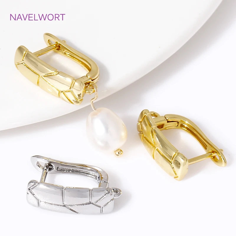 2/4Pcs 18K Gold Plated Shvenzy Earring Fixtures Brass Earwires,Fasteners For Earrings, For DIY Earring Jewelry Making Findings