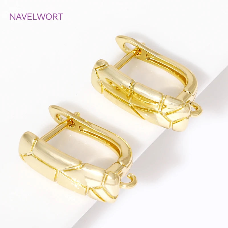 2/4Pcs 18K Gold Plated Shvenzy Earring Fixtures Brass Earwires,Fasteners For Earrings, For DIY Earring Jewelry Making Findings
