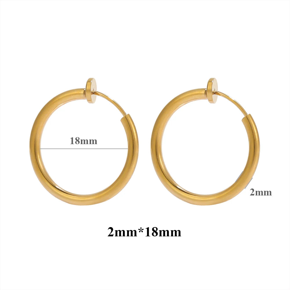 10pcs 304 Stainless Steel 2mm Wire Ear Clips Fake Hoop Earrings for Women Without Ear Holes Clip DIY Jewelry Making Accessories