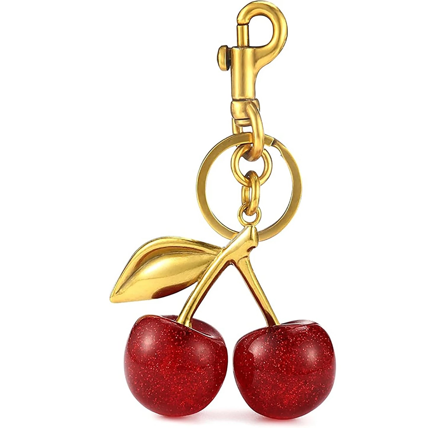 Fashion Delicious Red Cherry Keychain Summer Fruits Cherries Pendant Keyring For Women Men Jewelry Bag Accessories Gift